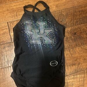 Zone Black Kids Leotard with Sparkling Design